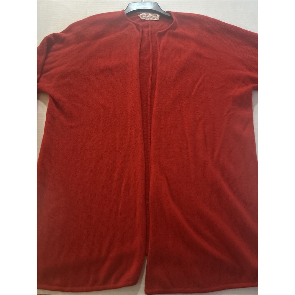 Vintage Elizabeth Arden The Salon Red 100% Cashmere Made In Italy Cardigan